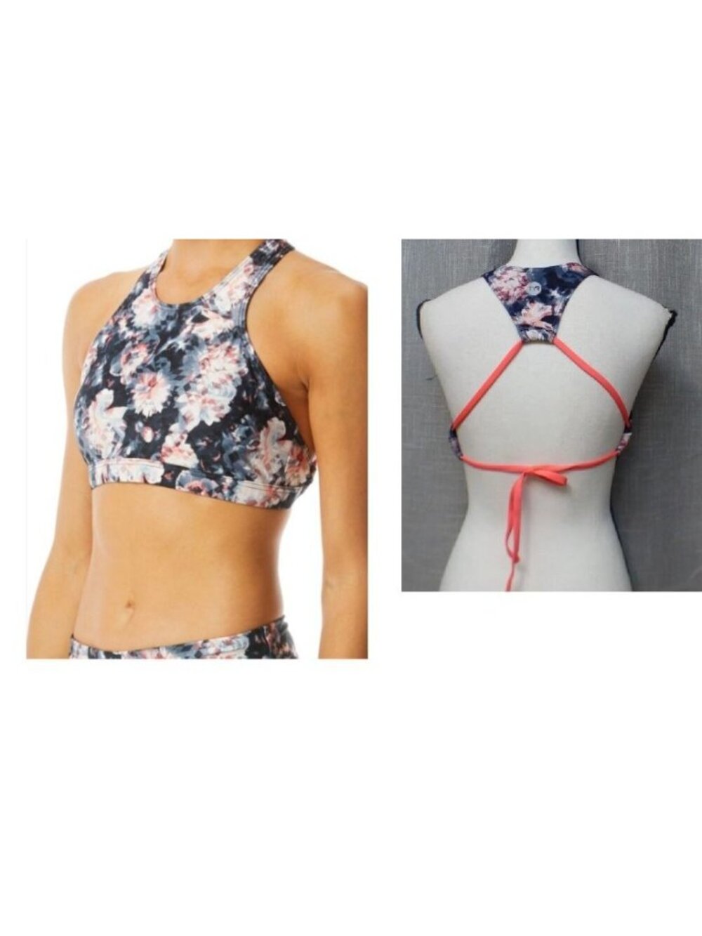 TYR PINK WOMEN’S KIRA TOP / Bikini Top, PADMA, Black/Coral, Sz. XS